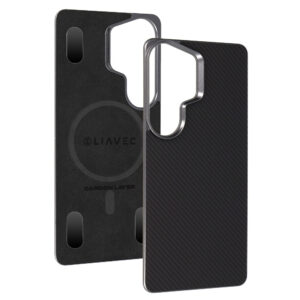 Liavec Carbon Layer Magsafe Aramid Fiber Cover for Samsung Galaxy S26 Ultra black