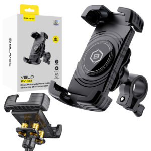 Blavec Bike holder/Motocyklowy BV-04 Velo to handlebar with active shock absorbtion (BV04-SAHB) black