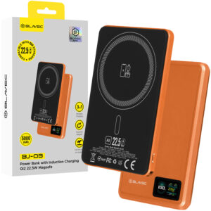 Blavec Power Bank 5000mAh BJ-03 Ultra Slim 7,8mm - Type C - 22,5W magnetic Magsafe 3 in 1 (PBBJ03-MC5O) orange aluminum