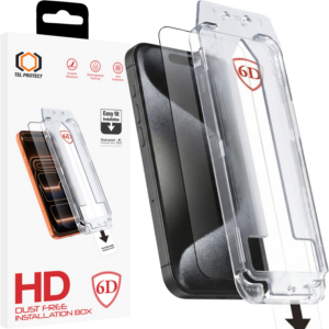 Tel Protect Dust-Free Easy Fit Full Glue 6D Tempered Glass for Iphone 16 Pro Max black