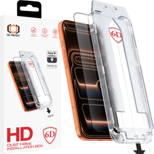 Tel Protect Dust-Free Easy Fit Full Glue 6D Tempered Glass for Iphone 17 Pro Max/18 Pro Max black