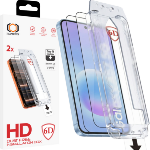 Tel Protect Dust-Free Easy Fit Full Glue 6D Tempered Glass for Samsung Galaxy A36/A37 5G black - 2 pieces