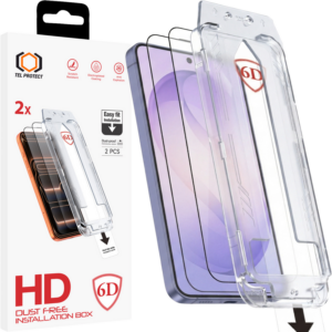 Tel Protect Dust-Free Easy Fit Full Glue 6D Tempered Glass for Samsung Galaxy S26 black (with fingerprint unlock) - 2 pieces