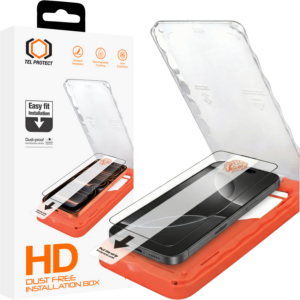 Tel Protect Dust-Free Easy Fit HD Titan Tempered Glass for Iphone 15 Pro black