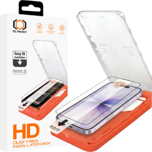 Tel Protect Dust-Free Easy Fit HD Titan Tempered Glass for Iphone 16 Pro/17 black