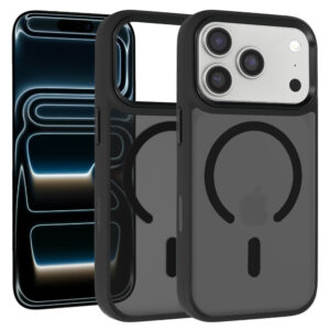 Liavec Cloudy Case with Metal Camera Frame for Iphone 17 Pro Max black (Camera Control Button)