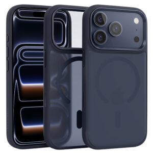 Liavec Cloudy Case with Metal Camera Frame for Iphone 17 Pro Max navy (Camera Control Button)