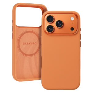 Liavec Silky Case with Metal Camera Frame for Iphone 17 Pro / 18 Pro orange