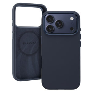 Liavec Silky Case with Metal Camera Frame for Iphone 17 Pro Max navy
