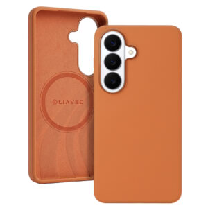 Liavec Silky Case with Metal Camera Frame for Samsung Galaxy S26 Plus orange