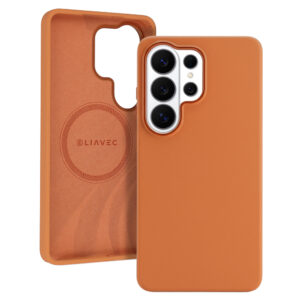 Liavec Silky Case with Metal Camera Frame for Samsung Galaxy S26 Ultra orange