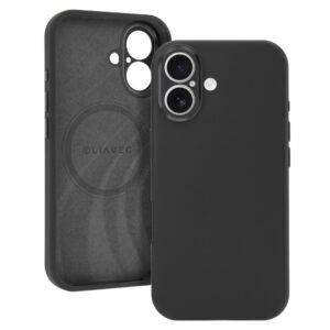 Liavec Silk Shield Case with Metal Camera Frame for Iphone 17 black