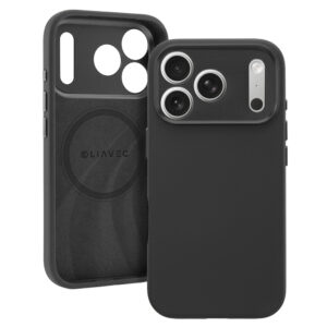 Liavec Silk Shield Case with Metal Camera Frame for Iphone 17 Pro Max black