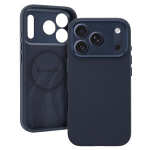 Liavec Silk Shield Case with Metal Camera Frame for Iphone 17 Pro Max navy