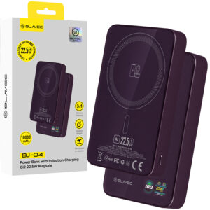 Blavec Power Bank 10000mAh BJ-04 Slim 13,5mm - Type C - 22,5W magnetic Magsafe 3 in 1 (PBBJ04-MC5P) purple