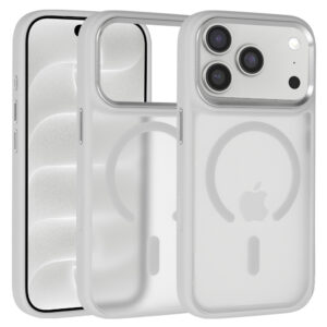 Liavec Cloudy Case with Metal Camera Frame for Iphone 18 Pro/17 Pro gray Control Button)
