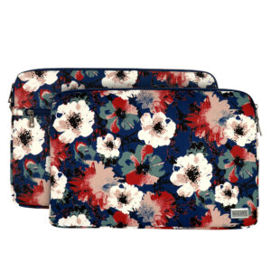 Wonder Sleeve Laptop 15-16 inches blue and camellias
