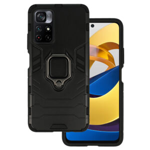 Ring Armor Case for Xiaomi Poco M4 Pro 5G Black