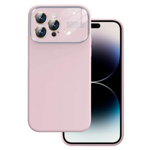 Soft Silicone Lens Case for Iphone 15 Plus light pink