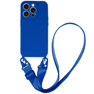 Strap Silicone Case for Iphone 15 Plus design 2 blue