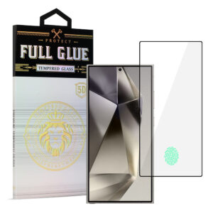Tempered Glass HARD Full Glue 5D for SAMSUNG GALAXY S24 ULTRA BLACK (with fingerprint unlock)