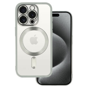 Metallic Magsafe Case for Iphone 15 Plus Silver