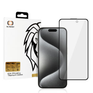 Tempered glass Tel Protect 10X Privacy Titanium for Iphone 15 Pro Max