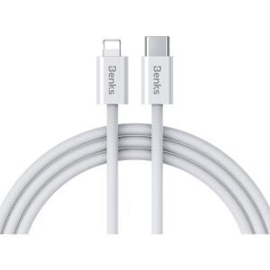 Benks Cable D46 braided (C.D.SJ.FC.WE.LA32) - Type C to Lightning - PD 27W 3A 2 metres white