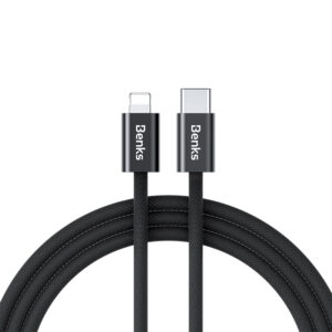 Benks Cable D46 USB-C - Lightning braided 2 m, fast charging black