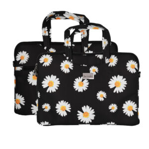 Wonder Briefcase Laptop 17 inches black daisies