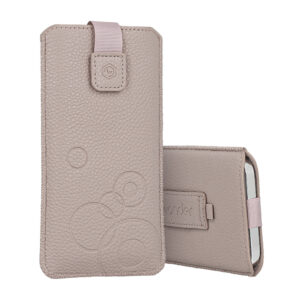WONDER Deko Pouch Case (Size XL) for Iphone 16/16 Pro/17Pro/18Pro/Samsung S25/S25 Plus/S26/S26 Plus/A54/A56/Xiaomi 17T cappuccino