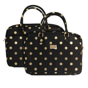 Wonder Briefcase Laptop 17 inches gold polka-dot