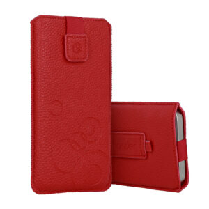 WONDER Deko Pouch Case (Size XL) for Iphone 16/16 Pro/17Pro/18Pro/Samsung S25/S25 Plus/S26/S26 Plus/A54/A56/Xiaomi 17T red