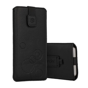 WONDER Deko Pouch Case (Size XL) for Iphone 16/16 Pro/17Pro/18Pro/Samsung S25/S25 Plus/S26/S26 Plus/A54/A56/Xiaomi 17T black