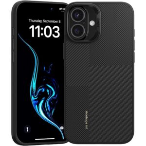 Benks Montage Magnetic Armor Pro Kevlar Case Metal Frame 600D+1500D for Iphone 16 Plus black