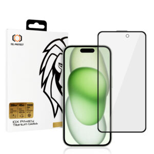 Tempered glass Tel Protect 10X Privacy Titanium for Iphone 16 Plus/15 Plus
