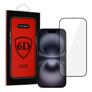 Tel Protect Full Glue 6D Tempered Glass for IPHONE 16 PLUS BLACK