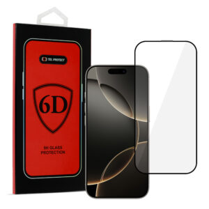 Tel Protect Full Glue 6D Tempered Glass for IPHONE 16 PRO MAX BLACK