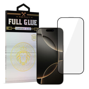 Tempered Glass HARD Full Glue 5D for IPHONE 16 PRO MAX BLACK