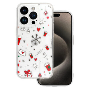 TEL PROTECT Christmas Clear Case for Iphone 15 Design 3