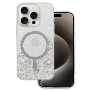 Tel Protect Moonlite Magsafe Case for Iphone 15 Pro silver clear