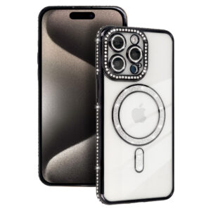 Bling Magsafe Case for Iphone 15 Pro black