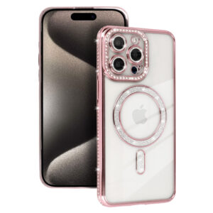 Bling Magsafe Case for Iphone 16 Pro pink