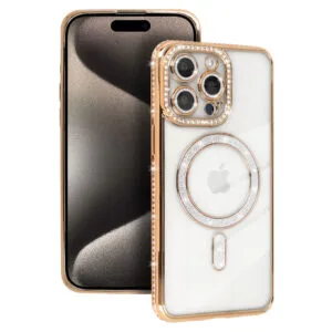 Bling Magsafe Case for Iphone 16 Pro gold