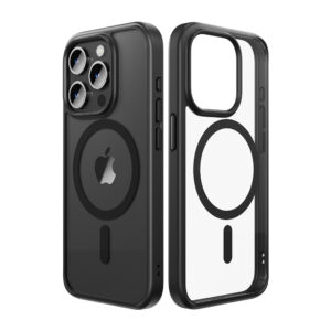 Rock Guard Series Magnetic Case for Iphone 15 Plus transparent-black