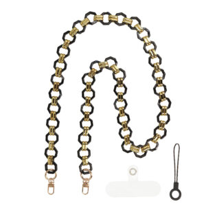 Phone lanyard 0809 black-gold