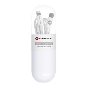 Forcell Cable USB C to Lightning F-Energy PD 27W Tube 1 m C291 white