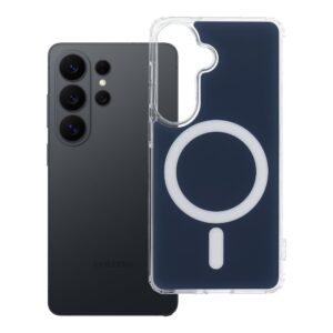 Clear Fusion Mag Cover case for Samsung S26 compatible with MagSafe navy blue