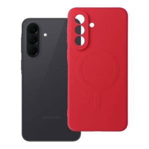 Silicone Mag Cover case for Samsung A37 compatible with MagSafe (camera protection) red