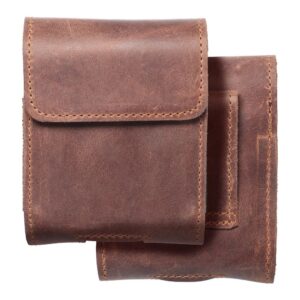 Horizontal Leather Belt Phone Pouch for Samsung Galaxy Z Flip 1 / 2 / 3 / 4, Huawei P50 Pocket, Motorola Razr 5G, Royal Crazy Horse, Size V, Brown